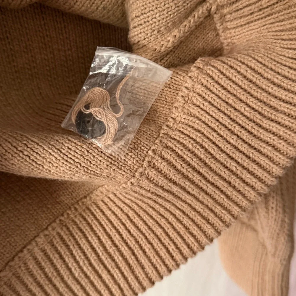Duluth Trading‎ Co Shawl Collar Sweater Mens L Tan Excellent Cotton Wool Ribbed